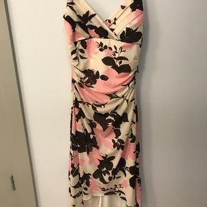 Pink and brown floral summer dress